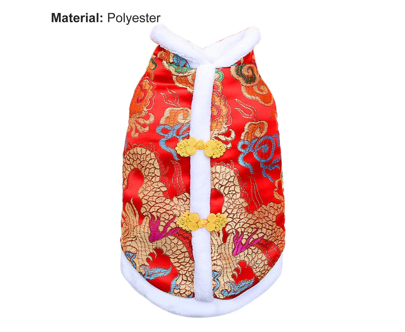 Centaurus Pet Costume Festive Pattern Dress-Up Mild to Skin Fashion Pet Dogs Coat Outfits for Winter-Red