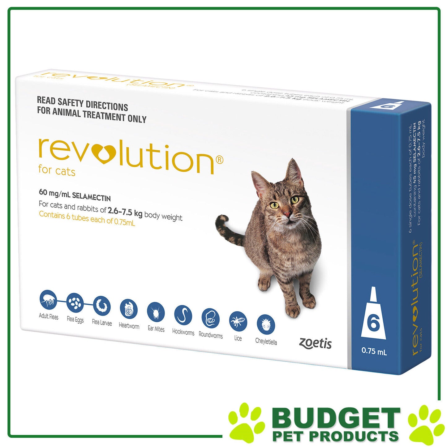 Revolution for Cats 2.6-7.5Kg Blue 6 Pack
