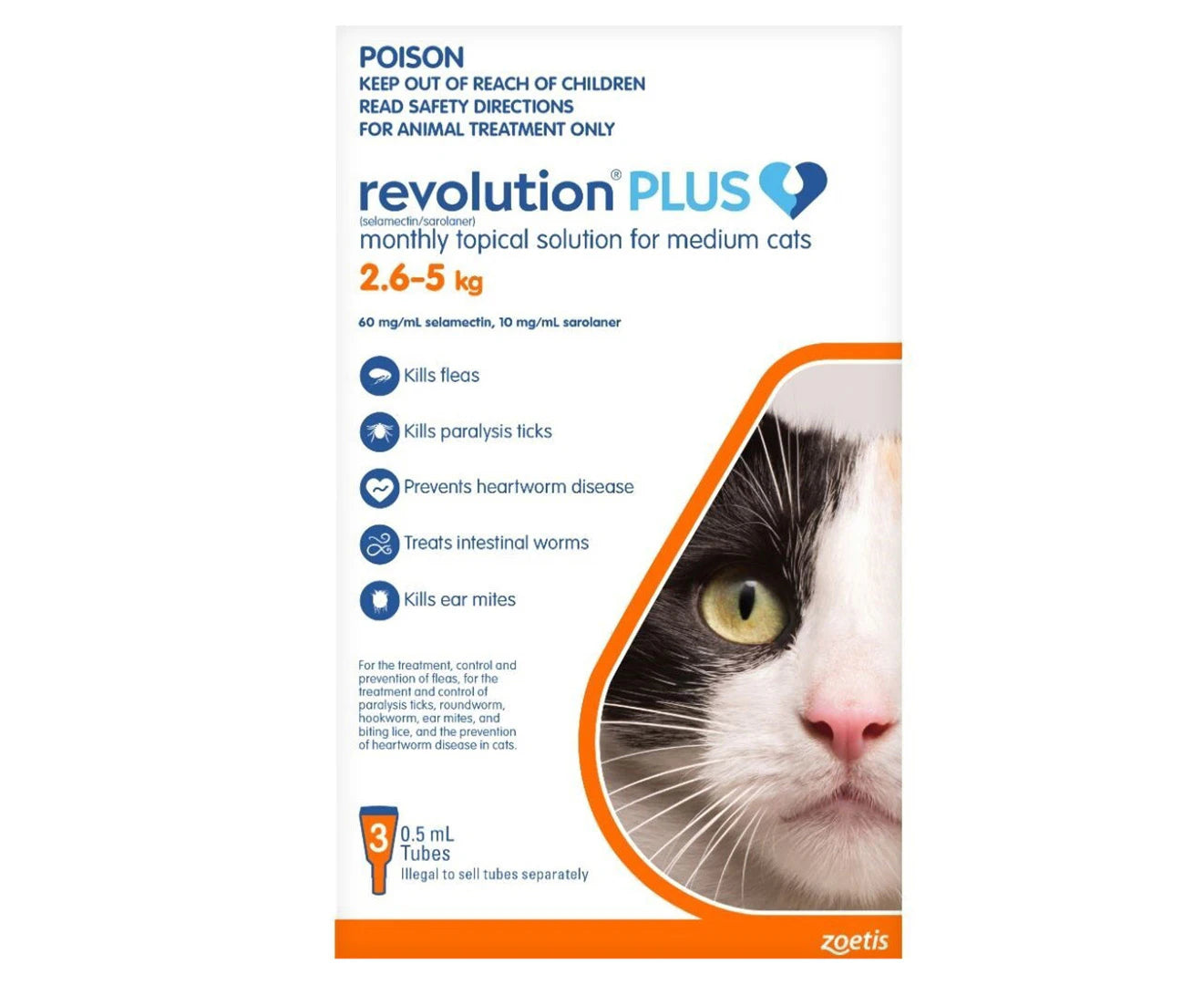 plus Monthly Topical Solution for Cats 2.5-5Kg 3Pk