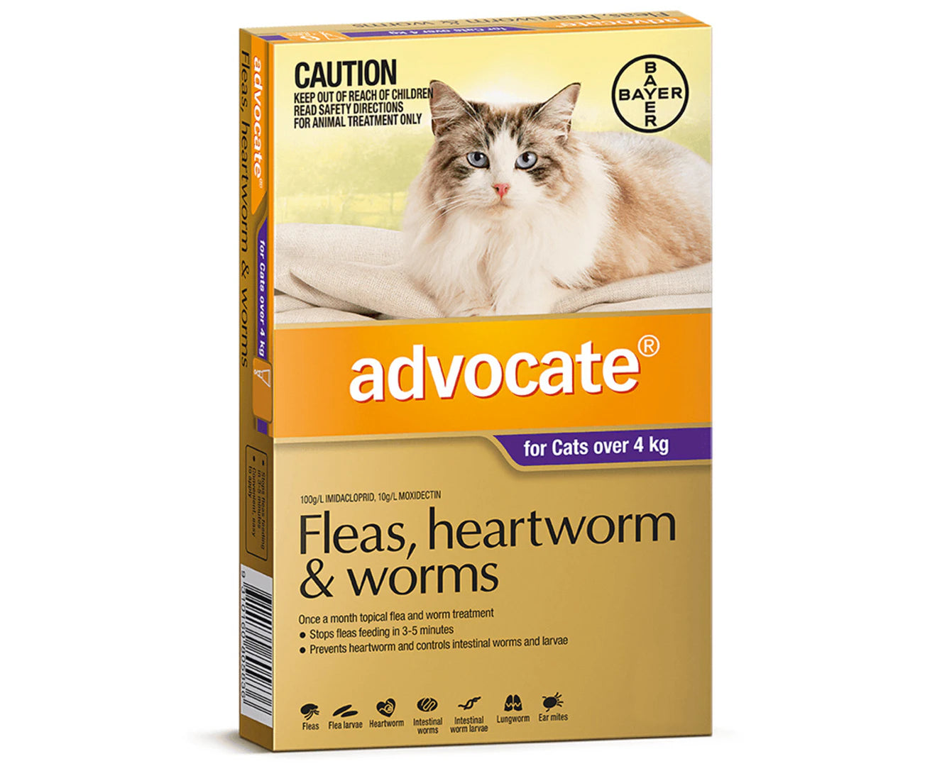 Cat 4Kg & over Purple Spot on Flea Wormer Treatment 1 Pack