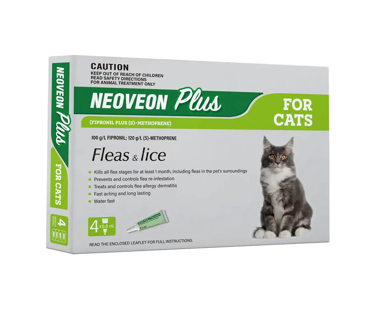 on plus for Cats (GREEN) 4 Pipettes