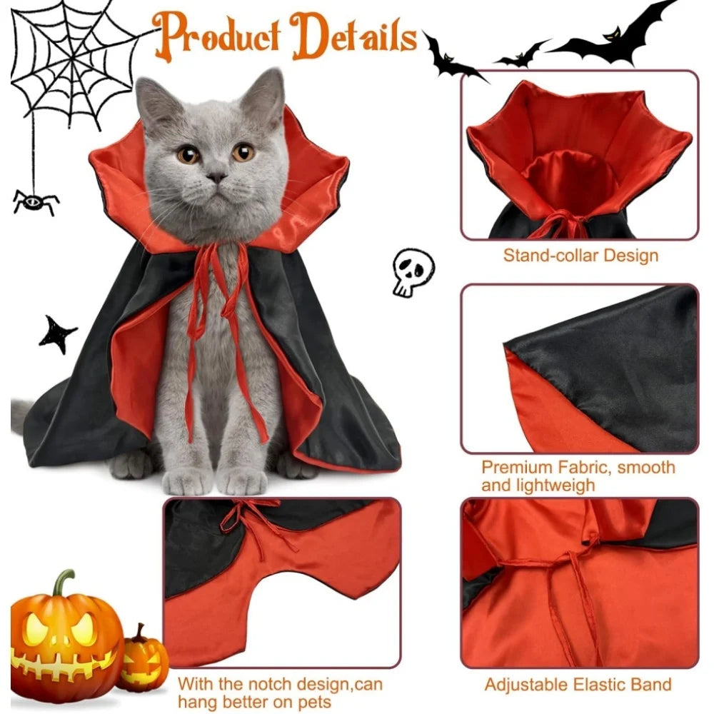 Small Pet Halloween Costumes, Halloween Dog Cat Vampire Cloak Costume Dog Cat Devil Costume Pet Halloween Costume