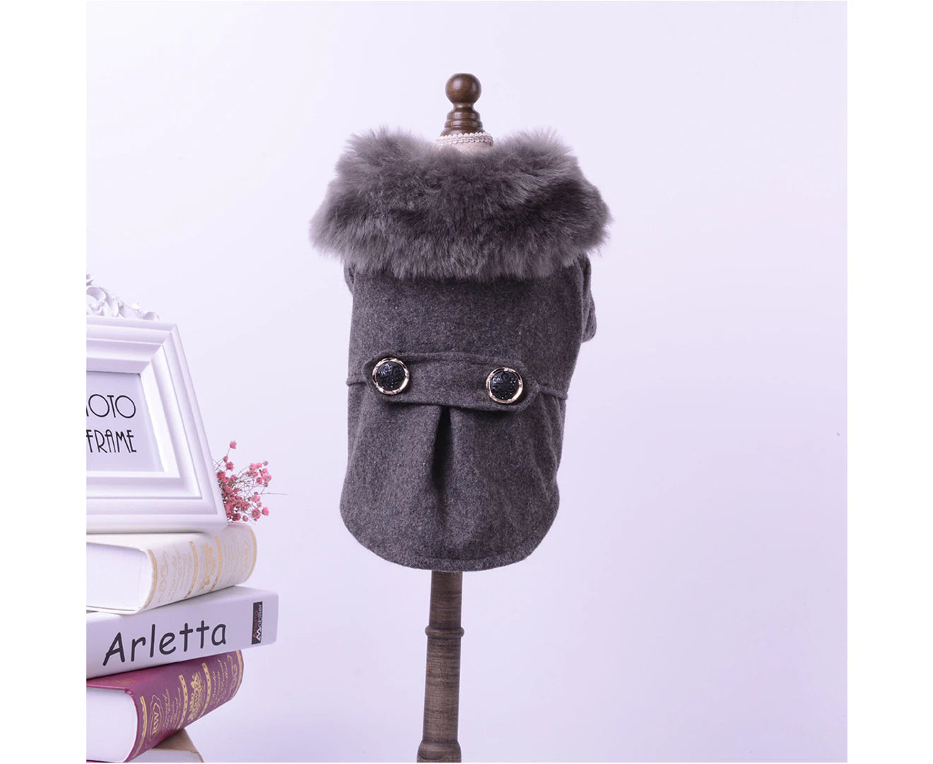 Dog Warm Jacket Pet Two-Piece Solid Color Dog Autumn and Winter Clothing Dog Coat (S)