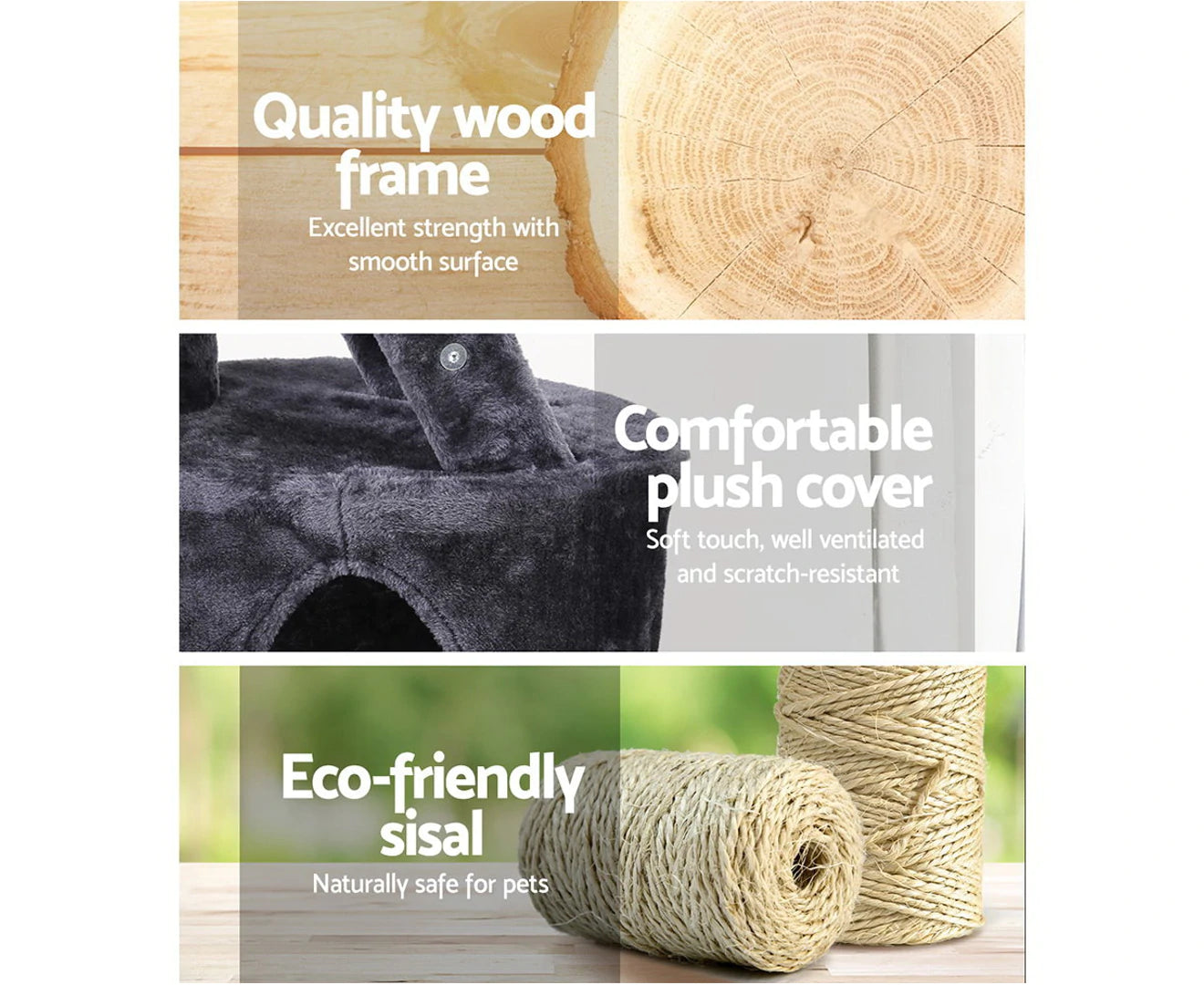 I.Pet Cat Tree 120Cm Tower Scratching Post Scratcher Wood Condo House Bed Toys